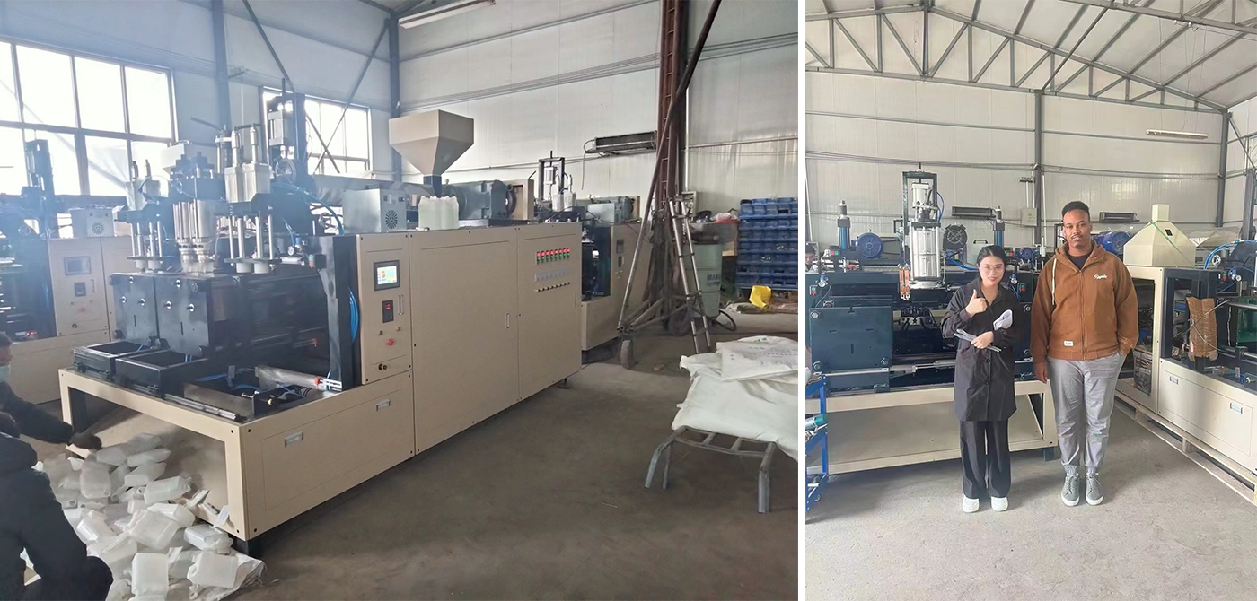 Un client nigérian visite notre usine de machines de moulage par soufflage pour inspection